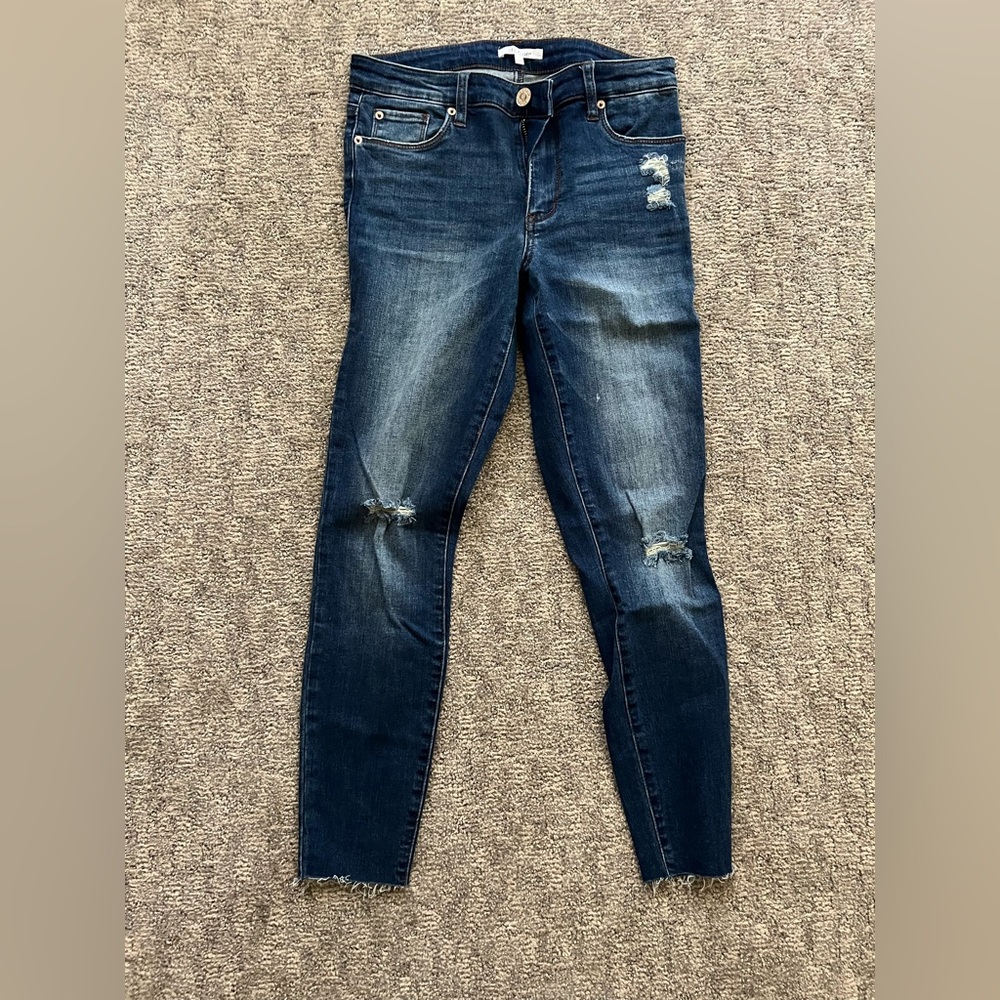 STS Blue Women's Dark Wash Distressed Skinny Jeans